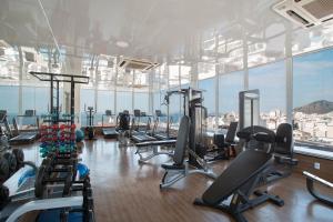 里约热内卢皇家里约宫殿酒店的健身房,配有各种跑步机和机器