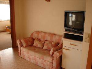 圣卡尼兹马克陶公寓的带沙发和电视的客厅