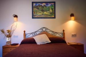 雷东德拉埃斯芝瓦士乡村民宿的卧室配有一张床,墙上挂着一幅画