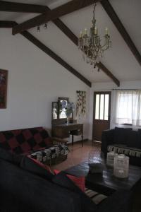 弗鲁蒂亚尔Cabañas Lomas del Lago的客厅配有沙发和桌子
