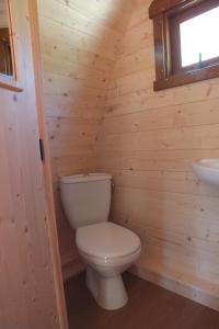 塞博登Gold Camping Seeboden的一间带卫生间和水槽的小浴室