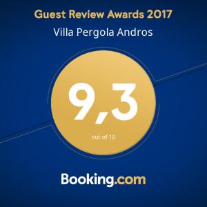 加夫里翁Villa Pergola Andros的黄色圆圈,上面有25个