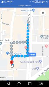 圣保罗Hotel Carpe Diem的谷歌地图显示za音乐应用程序的截图