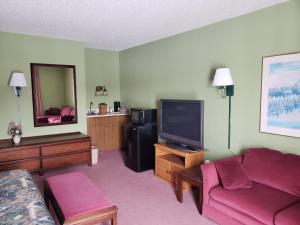 KewauneeHarbor Lights Lodge的带沙发和电视的客厅