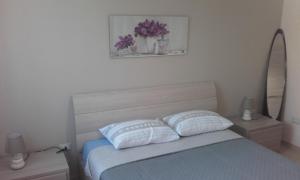 鲁沃迪普利亚B&B la Palma的一间卧室配有一张带两个枕头的床