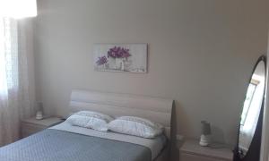 鲁沃迪普利亚B&B la Palma的一间卧室配有一张带两个枕头的床