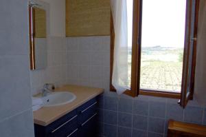 Théziers克洛斯博伊西住宿加早餐旅馆的一间带水槽和窗户的浴室