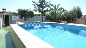 塔韦尔内斯德拉瓦利迪格纳Chalet Verde的一座大游泳池,位于一个树木繁茂的庭院内