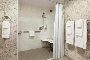 阿林顿Crowne Plaza Crystal City-Washington, D.C., an IHG Hotel的带淋浴和浴帘的浴室