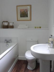 沃里克Warwick Market Place Apartment的白色的浴室设有卫生间和水槽。