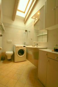 佩尔吉内瓦尔苏加纳Il Castello的一间带洗衣机和水槽的浴室