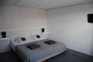 佐特兰德菲儿斯西尔的一间卧室配有一张带两个枕头的床