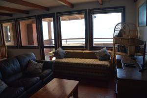 康康Con Con Bay的带沙发和2扇窗户的客厅