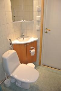 伊萨尔米赫帕尼亚米罗格塔娜旅馆的浴室配有白色卫生间和盥洗盆。