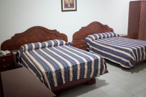 巴拿马城拉提诺酒店的两张睡床彼此相邻,位于一个房间里
