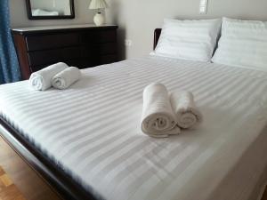 路特奇Grace Apartments的床上有两条滚毛巾