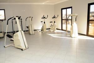 圣洛伦索布拉格中央酒店的一间健身房,里面设有跑步机和椭圆机