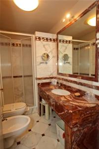 蒙特罗索阿尔马雷Hotel La Colonnina的一间带水槽和卫生间的浴室