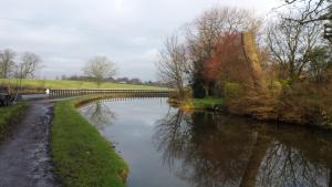 兰卡斯特Lunecliffe Country lodge-Lancaster Gateway to the Lakes的公园里一座河上的桥梁