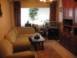 基辅Apartments near POLITECH的客厅配有沙发和桌子