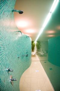 施图拜河谷新施蒂夫特安格丽卡酒店的带淋浴和玻璃墙的浴室