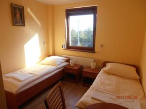 克拉科夫拉吉夫尼基大道酒店的小型客房 - 带2张床和窗户