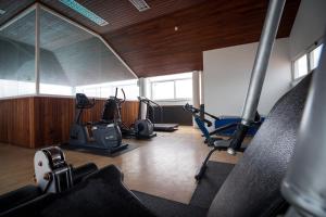 蓬塔德尔加达塔里斯曼酒店的一间健身房,里面设有数个健身器材