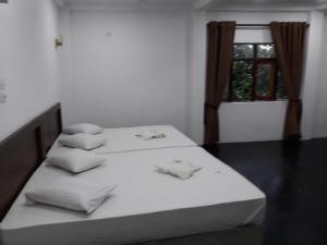 基利巴斯戈达金仕顿酒店的带窗户的客房内的两张床
