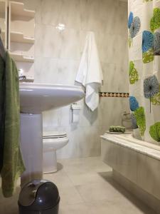 阿尔苏阿De Camino vivienda de uso turístico的浴室配有白色水槽和卫生间。