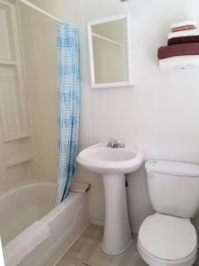 MelvilleMelsask Motel的浴室配有盥洗盆、卫生间和浴缸。