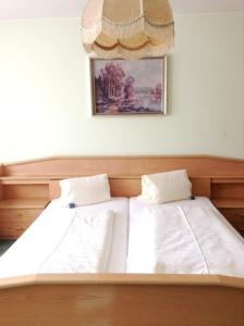 巴特斯哈尔巴赫伽尔尼酒店 的卧室配有两张床,墙上挂着一幅画