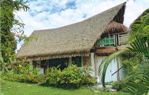 乌图罗阿Island Home的草草茅草屋顶的房子