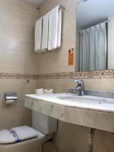 帕斯底拉卡萨瑞夫吉艾萨尔德酒店的一间带水槽、卫生间和镜子的浴室