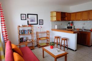 阿列塔SEA & RELAX - Apartament 1 drcha的带沙发的客厅和厨房