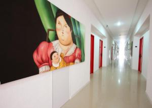 克雷塔罗克雷塔罗扎尔酒店的走廊墙上的女人画