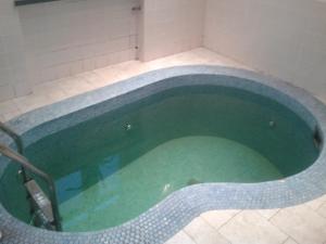 基辅克洛斯欧宝龙酒店的浴室设有绿色水浴缸