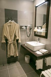 希农贝斯特韦斯特法兰西酒店的浴室设有白色水槽和镜子