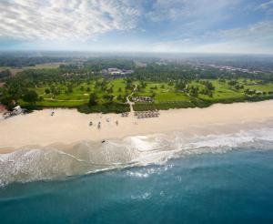 比纳里姆果阿泰姬陵酒店&度假村的一群人从空中欣赏海滩美景