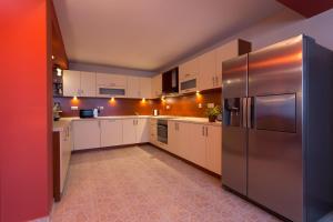 阿斯帕鲁霍沃Holiday Home Paulovnia的一个带不锈钢冰箱的大厨房