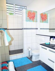 辛普森湾Villa Cleavage的白色的浴室设有卫生间和淋浴。