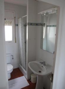 德拉塞尔瓦港Estrella del Mar的一间带水槽、卫生间和镜子的浴室