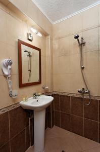 金沙Hotel Kabakum的一间带水槽和淋浴的浴室