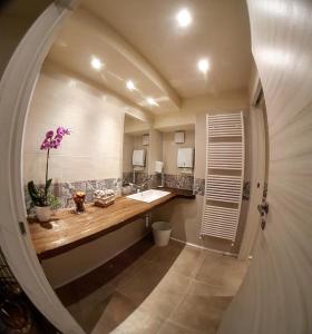 瓦拉洛Delzanno的一间带水槽和大镜子的浴室