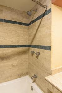 莱昂乐翁圣弗朗西斯科酒店的浴室内设有带2个水龙头的浴缸