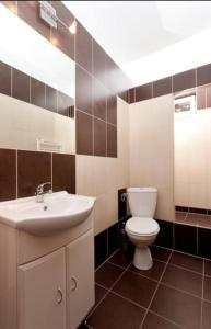 波别罗沃Janina的浴室配有白色卫生间和盥洗盆。