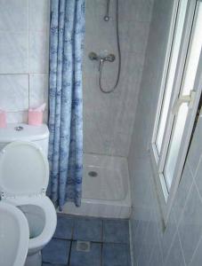 巴黎德拉特拉斯酒店的带淋浴、卫生间和浴缸的浴室