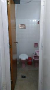 圣卡洛斯-德巴里洛切Departamento Céntrico en San Carlos de Bariloche的一间带卫生间和水槽的小浴室