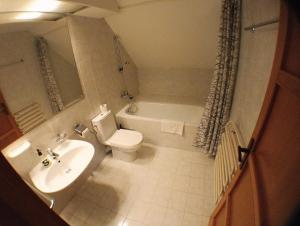 维特科维采加布里埃拉酒店的浴室配有盥洗盆、卫生间和浴缸。
