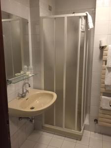马达莱纳码头别墅酒店的一间带水槽和淋浴的浴室