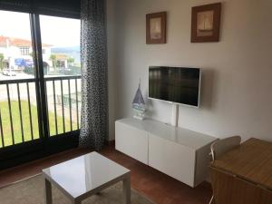 艾利亚德亚罗萨Apartamento en la Isla的客厅配有平面电视和沙发。
